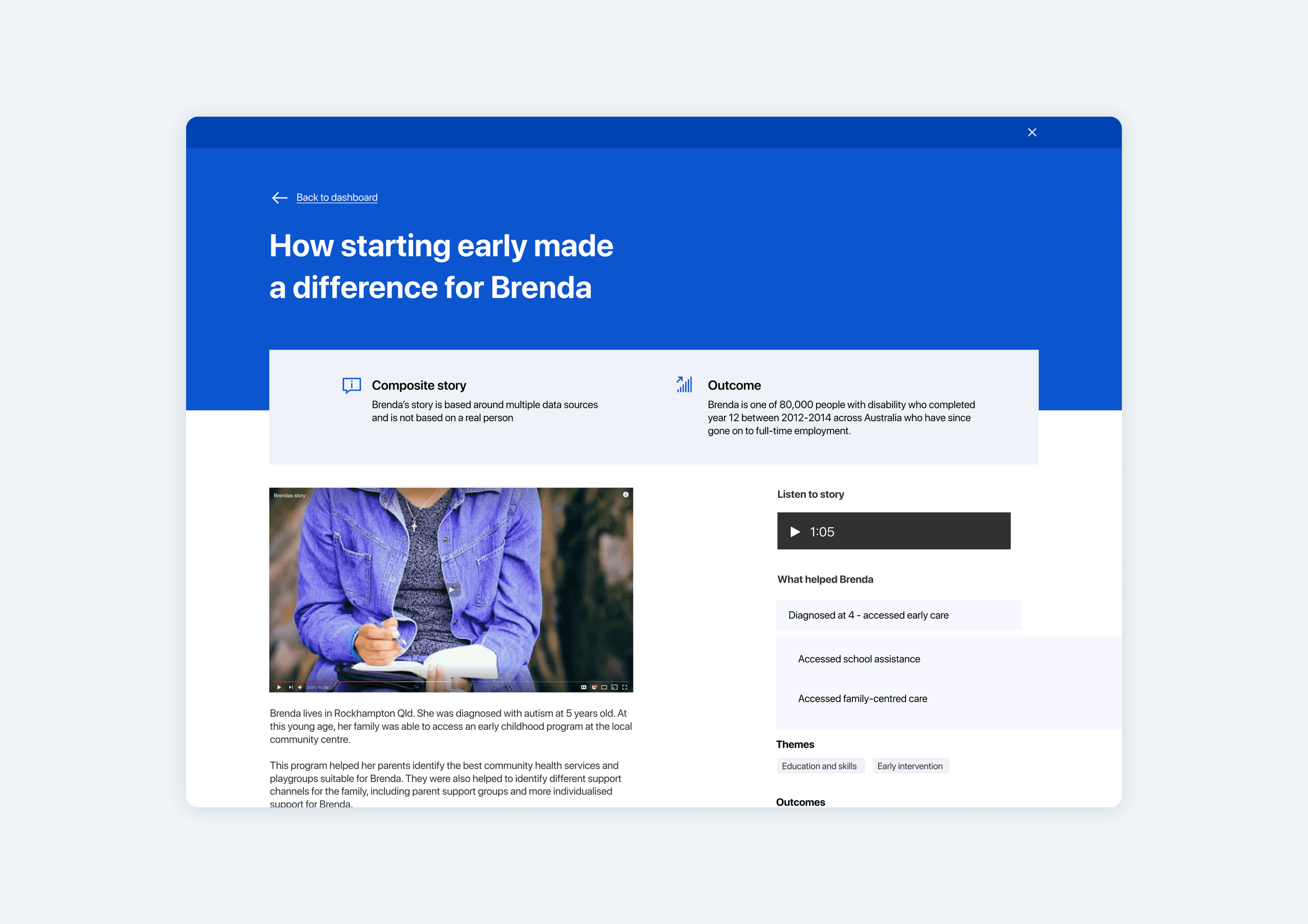 An image of an insight profile from the prototype